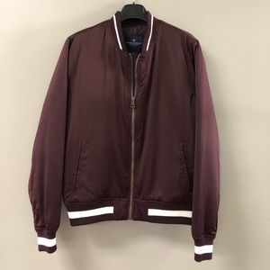 American Eagle Burgundy Bomber Jacket